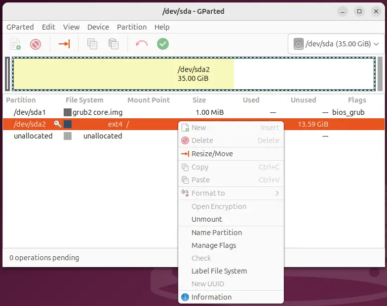 GParted Resize/Move